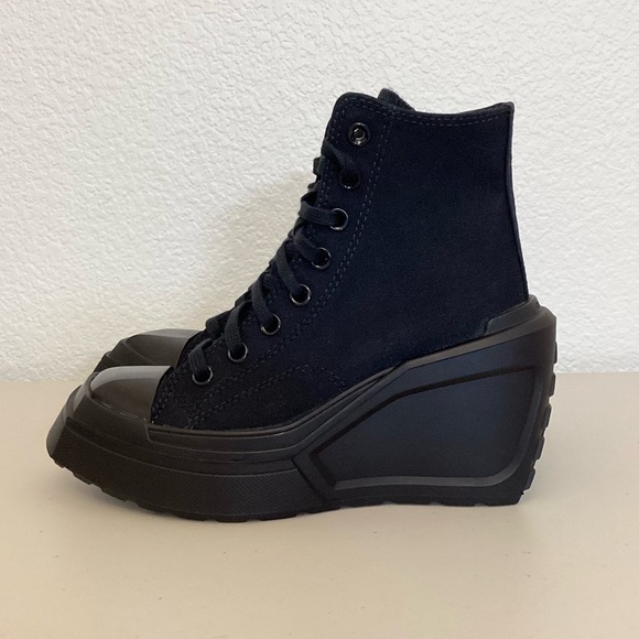 Converse 6 NWOT Chuck Taylor 70 De Luxe Wedge Hi Women’s Black Sneakers Shoes - Picture 15 of 16